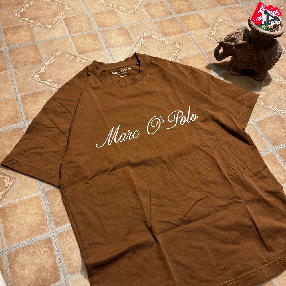 Marc O’Polo Brown Relaxed Fit T-Shirt - Brown Organic Cotton - Size S (Fits M).